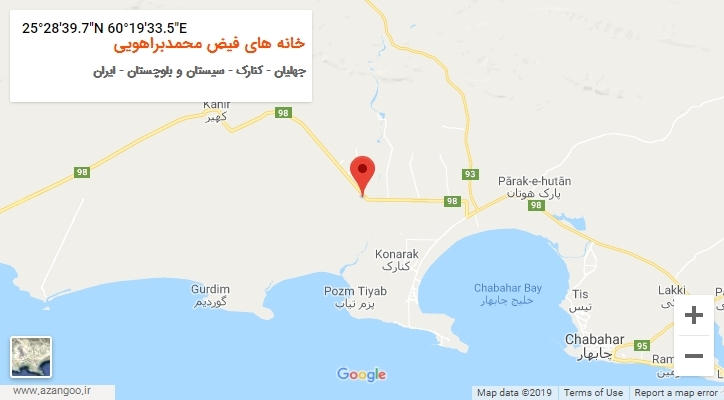 روستای خانه های فیض محمدبراهویی بر روی نقشه