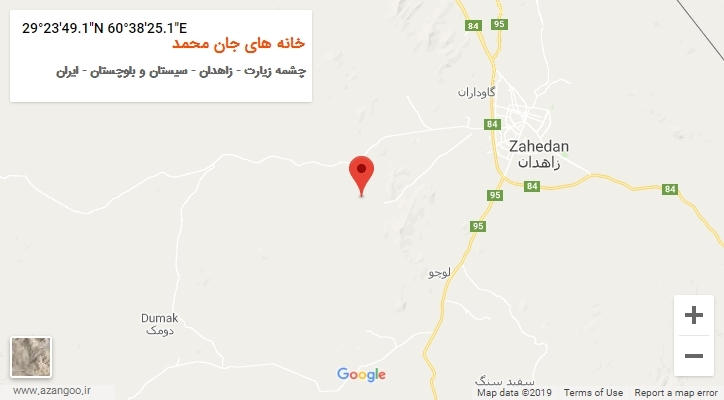 روستای خانه های جان محمد بر روی نقشه
