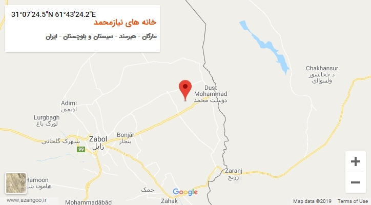 روستای خانه های نیازمحمد بر روی نقشه