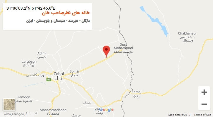 روستای خانه های نظرصاحب خان بر روی نقشه
