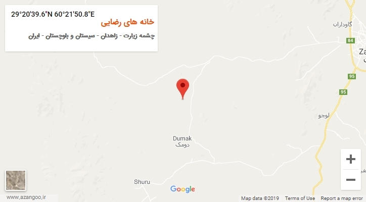 روستای خانه های رضایی بر روی نقشه