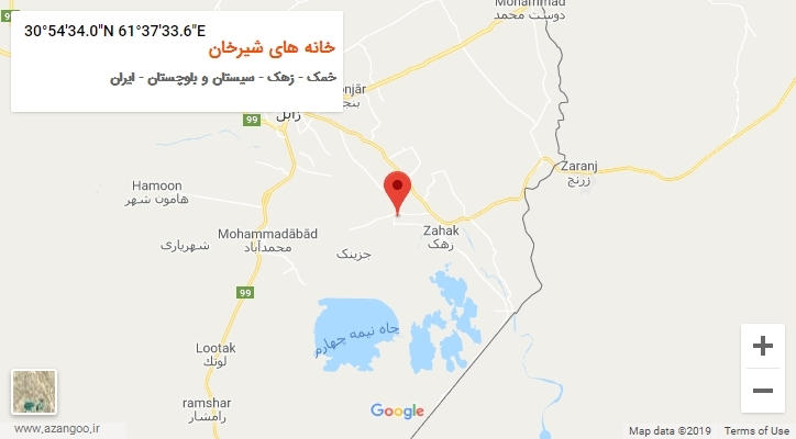 روستای خانه های شیرخان بر روی نقشه