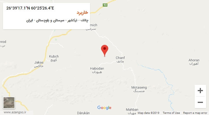 روستای خاربرد بر روی نقشه
