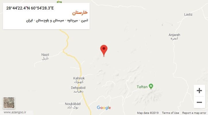 روستای خارستان بر روی نقشه