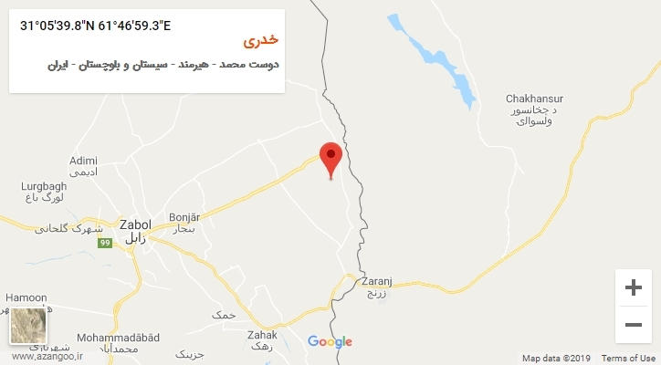 روستای خدری بر روی نقشه