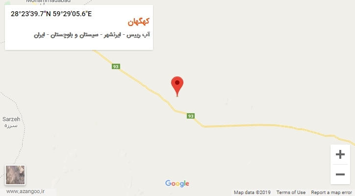 روستای کهگهان بر روی نقشه