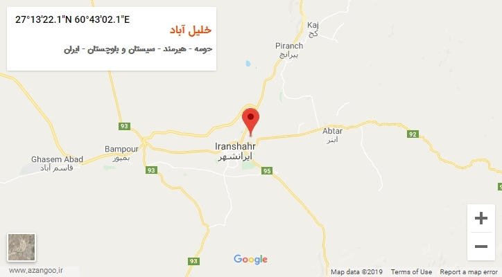روستای خلیل آباد بر روی نقشه