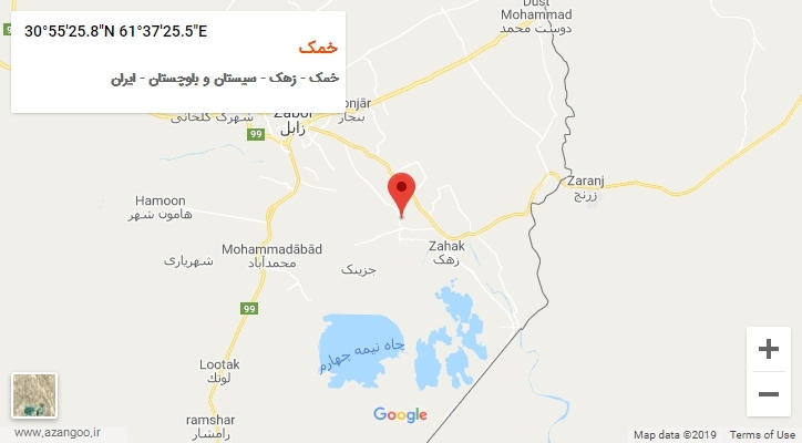 روستای خمک بر روی نقشه