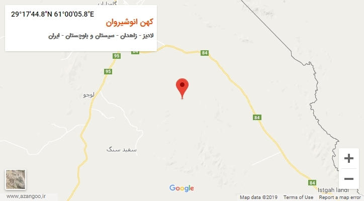 روستای کهن انوشیروان بر روی نقشه