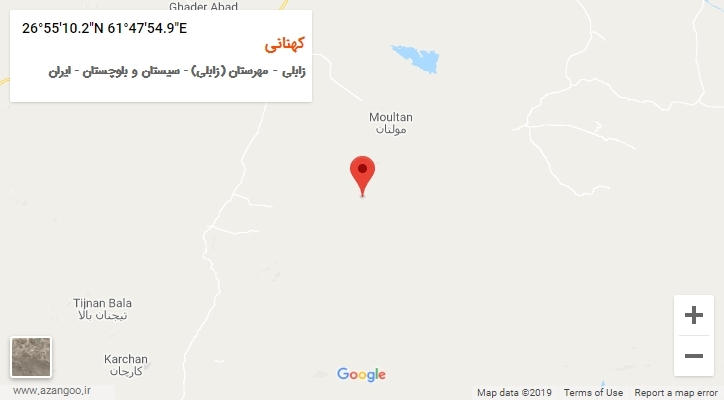 روستای کهنانی بر روی نقشه