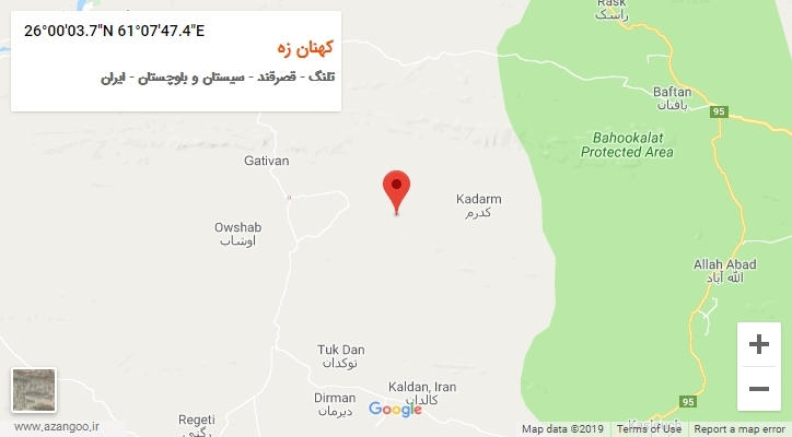 روستای کهنان زه بر روی نقشه