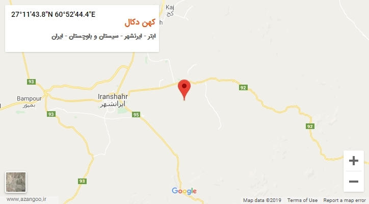 روستای کهن دکال بر روی نقشه