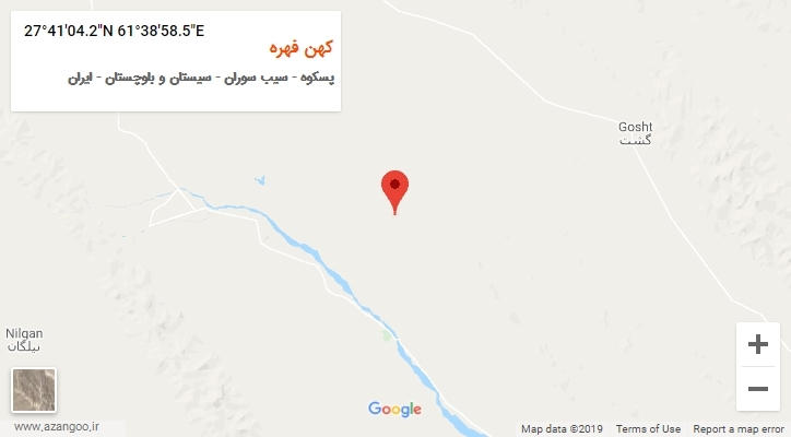 روستای کهن فهره بر روی نقشه