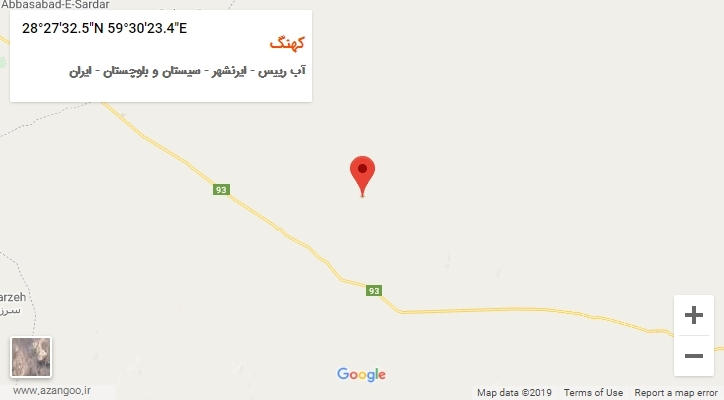 روستای کهنگ بر روی نقشه