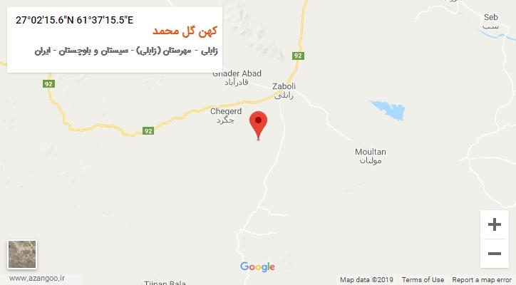 روستای کهن گل محمد بر روی نقشه