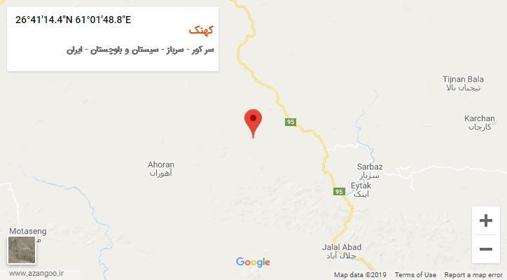 روستای کهنک بر روی نقشه
