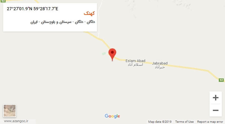 روستای کهنک بر روی نقشه