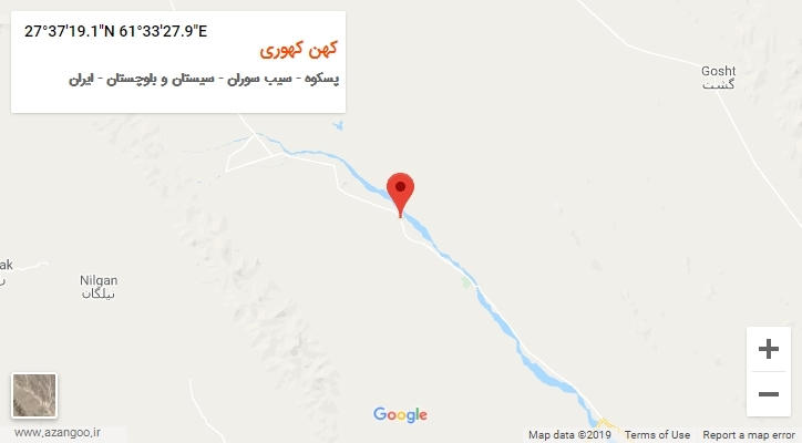 روستای کهن کهوری بر روی نقشه