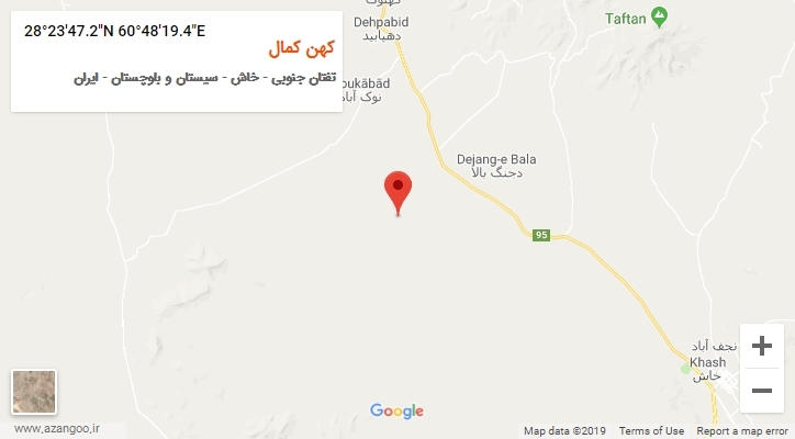روستای کهن کمال بر روی نقشه