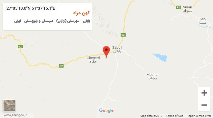 روستای کهن مراد بر روی نقشه