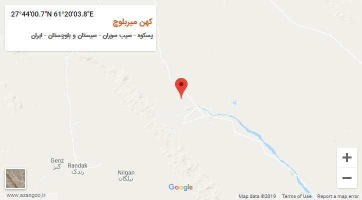 روستای کهن میربلوچ بر روی نقشه