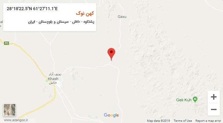 روستای کهن نوک بر روی نقشه