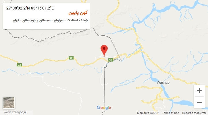 روستای کهن پایین بر روی نقشه