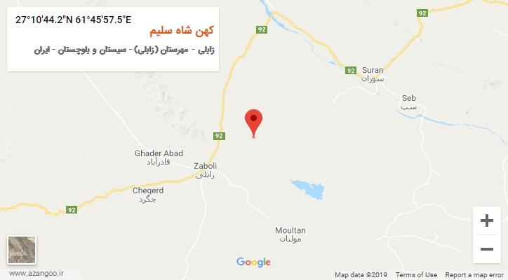 روستای کهن شاه سلیم بر روی نقشه