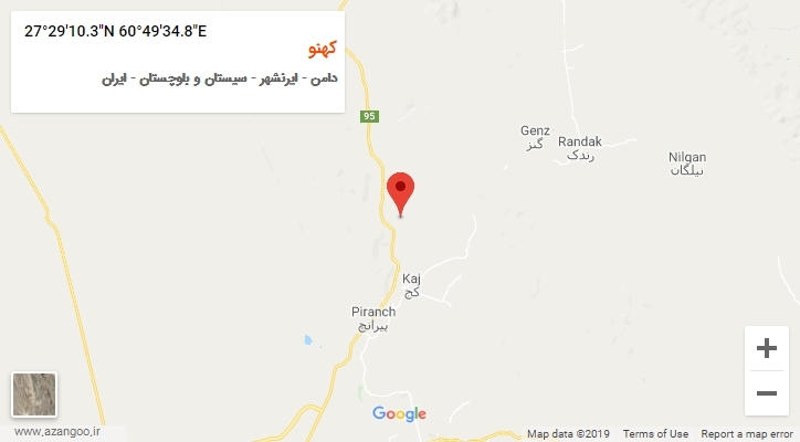 روستای کهنو بر روی نقشه
