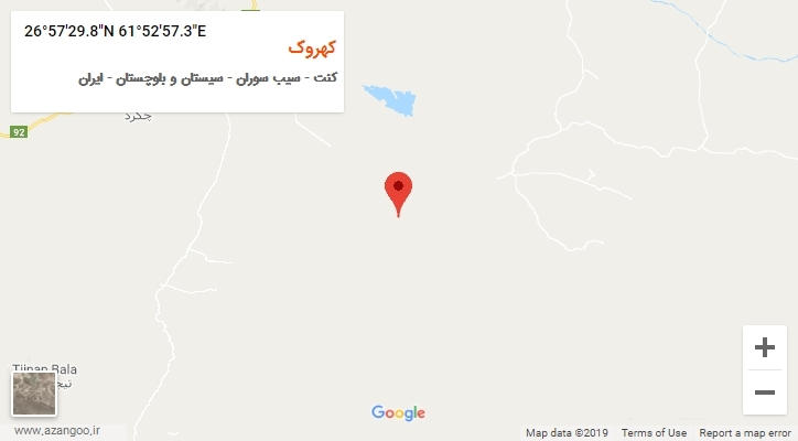 روستای کهروک بر روی نقشه