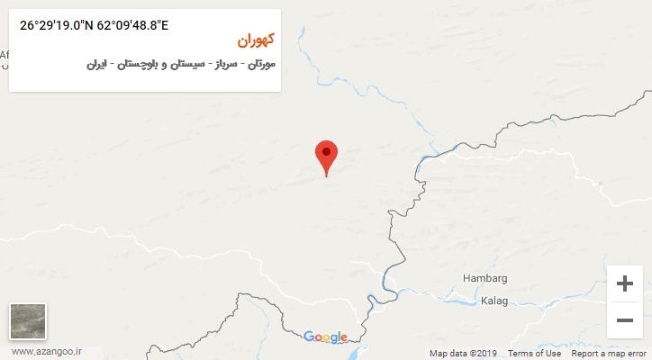 روستای کهوران بر روی نقشه