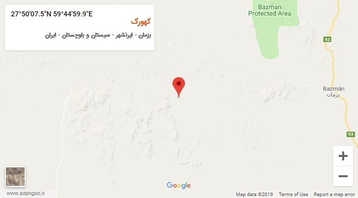 روستای کهورک بر روی نقشه