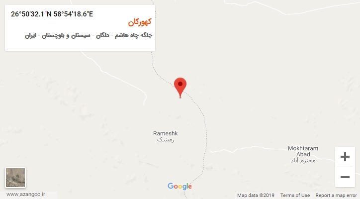 روستای کهورکان بر روی نقشه