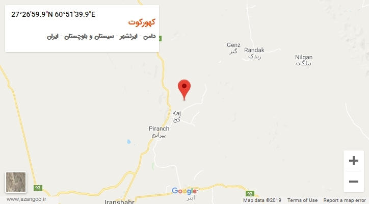 روستای کهورکوت بر روی نقشه