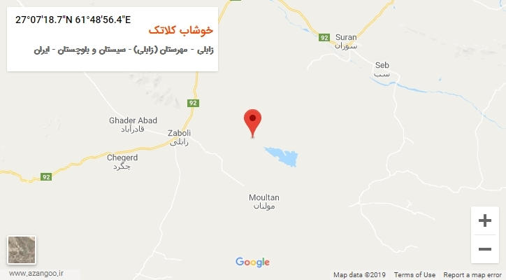 روستای خوشاب کلاتک بر روی نقشه