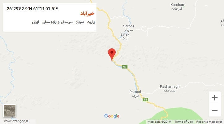 روستای خیرآباد بر روی نقشه