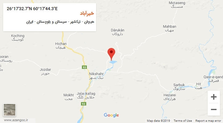 روستای خیرآباد بر روی نقشه