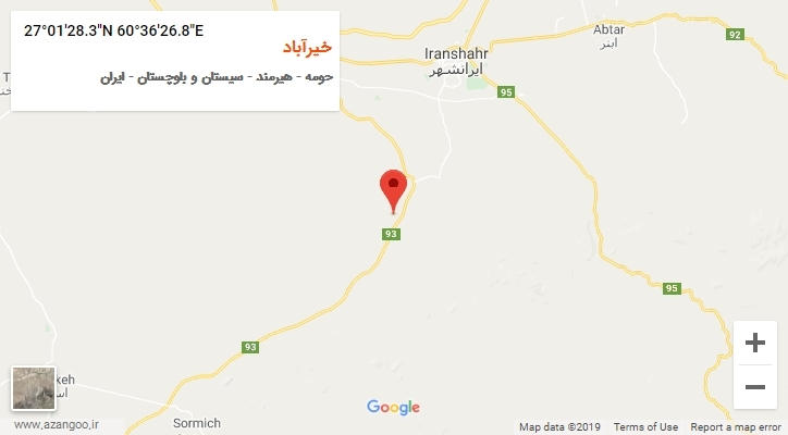 روستای خیرآباد بر روی نقشه