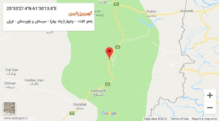 روستای کهیربرزپایین بر روی نقشه