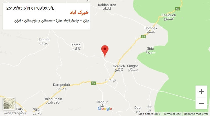 روستای خیرک آباد بر روی نقشه