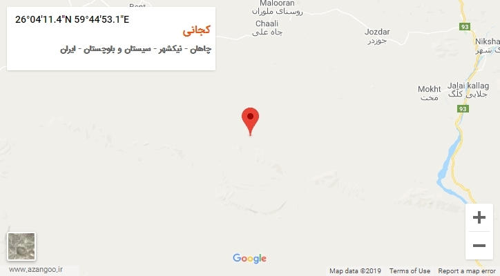 روستای کجانی بر روی نقشه