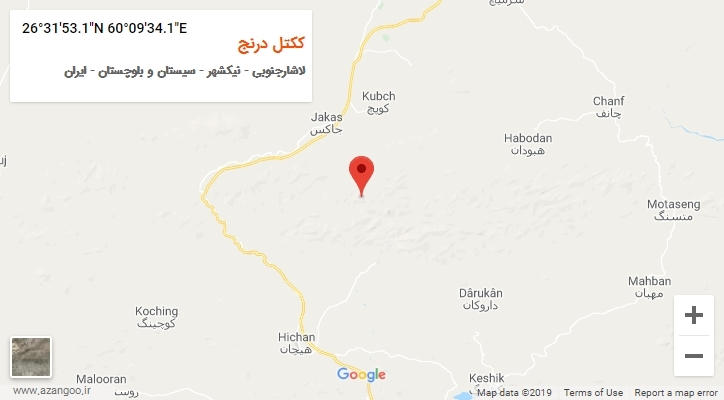 روستای ککتل درنج بر روی نقشه
