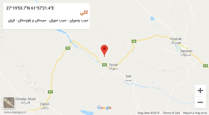 روستای ککی بر روی نقشه