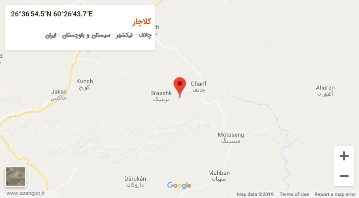 روستای کلاچار بر روی نقشه