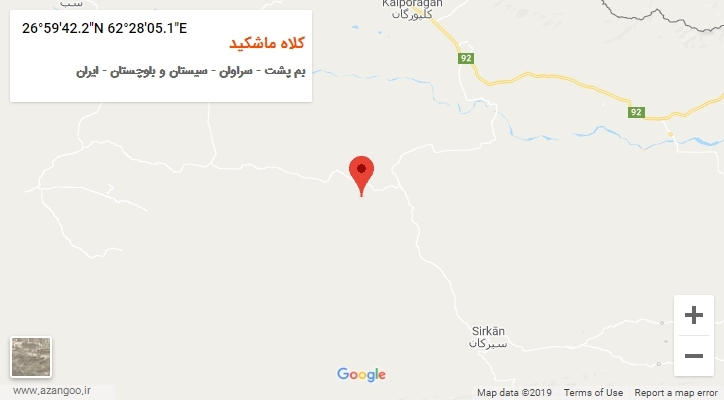 روستای کلاه ماشکید بر روی نقشه
