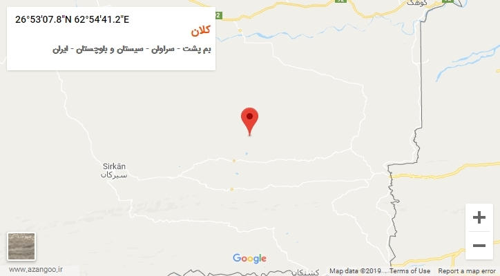 روستای کلان بر روی نقشه