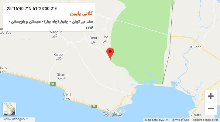 روستای کلانی پایین بر روی نقشه