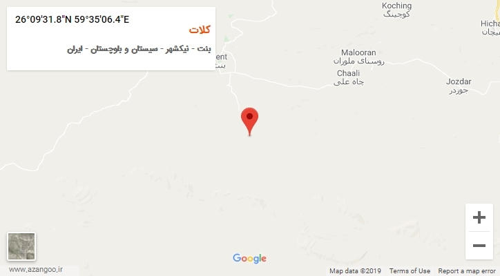 روستای کلات بر روی نقشه