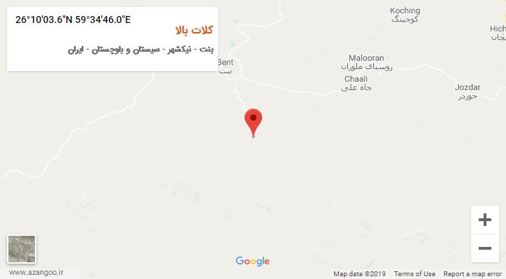 روستای کلات بالا بر روی نقشه