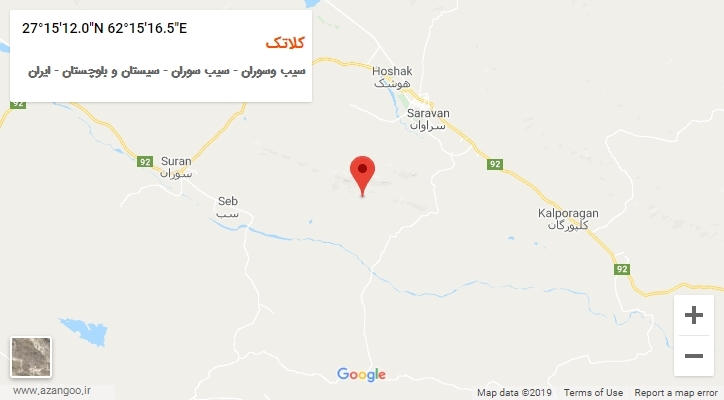 روستای کلاتک بر روی نقشه
